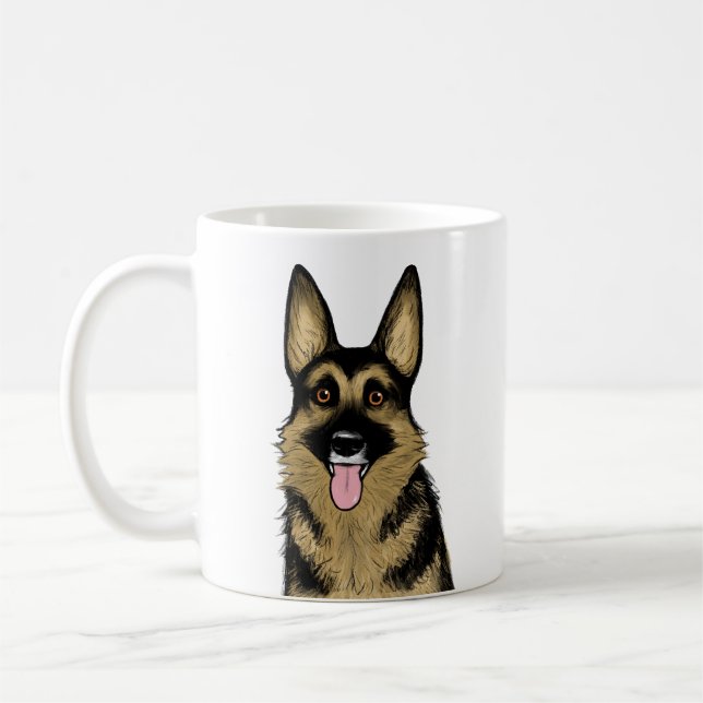 Mug Chien berger allemand noir et tan (Gauche)