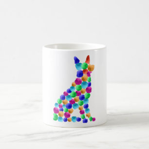 Mug Chien berger allemand Watercolor paint dot art