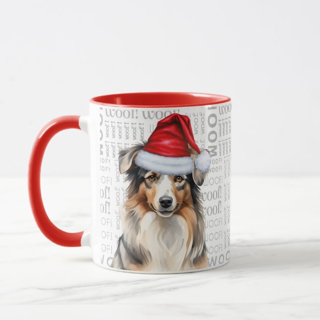 Mug Chien berger australien Père Noël Noël (Gauche)