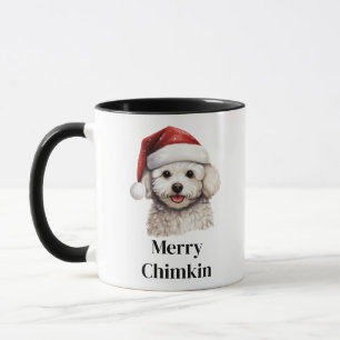 Mug Chien Bichon Frisé avec chapeau de Père Noël à Noë