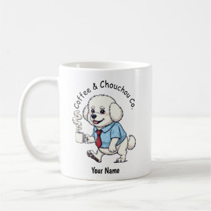 Mug Chien Bichon Frise drôle en costume d'affaires Caf