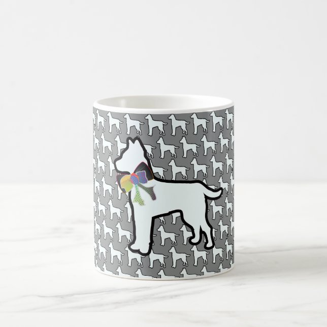 Mug Chien Blanc Avec Arc Gris   (Centre)