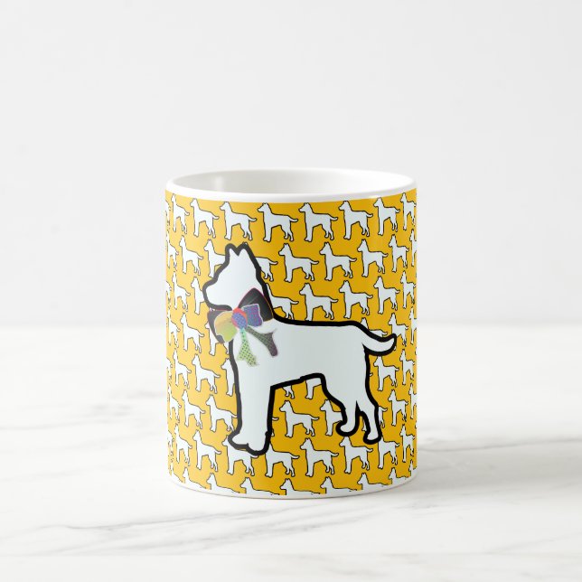 Mug Chien Blanc Avec Arc Jaune  (Centre)