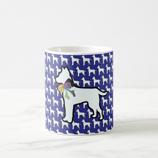 Mug Chien Blanc Avec Nœud Papillon Bleu (Centre)