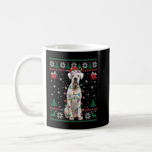 Mug Chien blanc de boîte moche de Noël Sweat drôle Noë (Gauche)