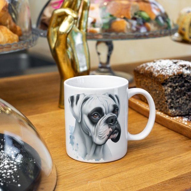 Mug Chien blanc doux en aquarelle (Créateur téléchargé)