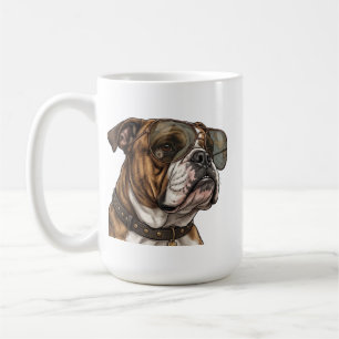 Mug Chien bouledogue anglais cool en lunettes de solei