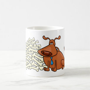 Mug Chien Brown avec Pile d'os Joli animal