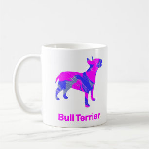 Mug Chien Bull Terrier Rose Chaud Fou & Bleu Blanc