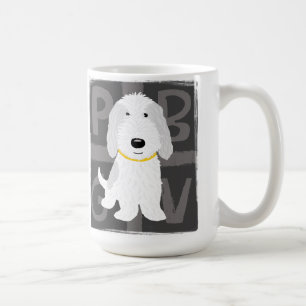 Mug Chien caricature mignon gris et blanc PBGV