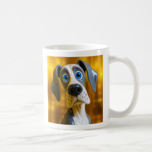 Mug Chien Cartoon fond doré