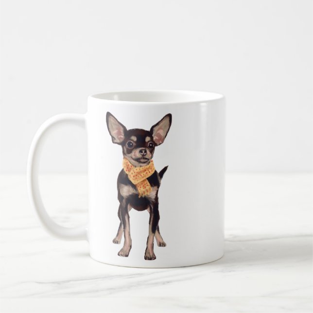 Mug Chien Charming Chihuahua peint à la main (Gauche)