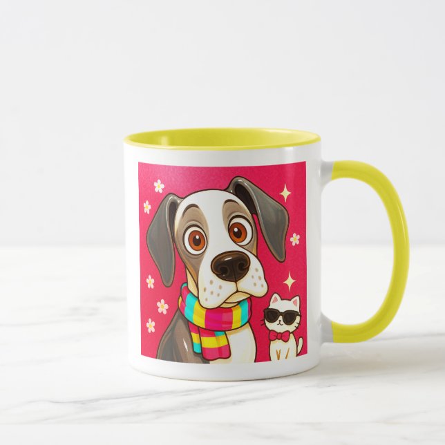 Mug chien chat mignons (Droite)