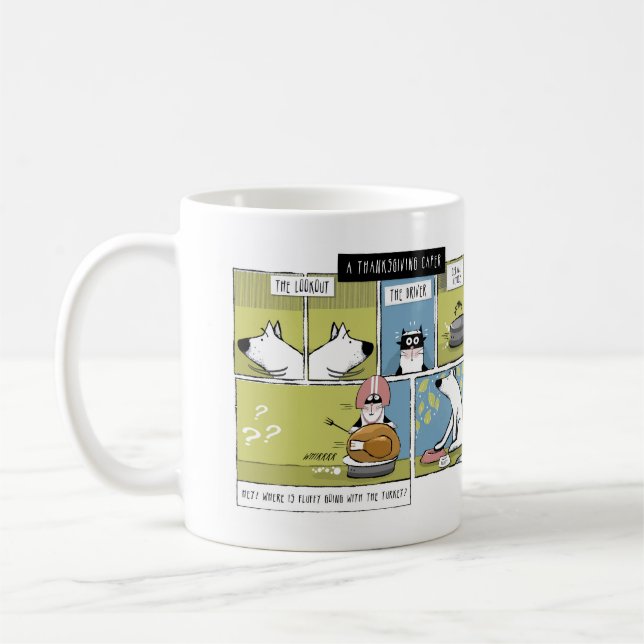 Mug Chien Chat Thanksgiving Turquie Caper (Gauche)