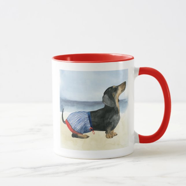 Mug Chien chaud | Chiot Dans Les Troncs De Baignade (Droite)