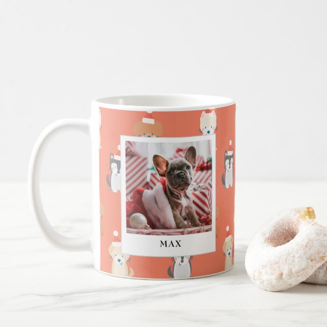 Mug Chien Chien Chien Père Noël Motif 2 Photo Fête Rou (Avec donut)