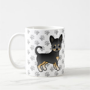 Mug Chien Chihuahua à poil lisse noir et feu & pattes