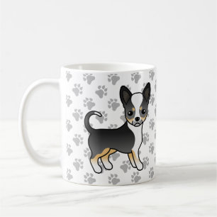 Mug Chien Chihuahua à poil lisse tricolore noir & patt