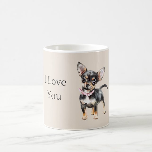 Mug Chien Chihuahua Crème Brun Mignon Douce (Centre)