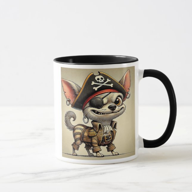 Mug Chien Chihuahua le pirate, roi des océans. (Droite)