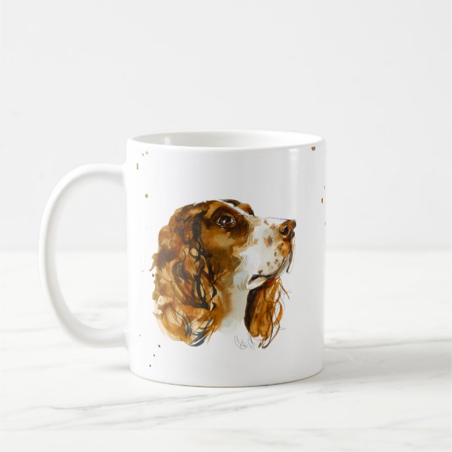 Mug Chien chiot English Springer Spaniel aquarelle (Gauche)