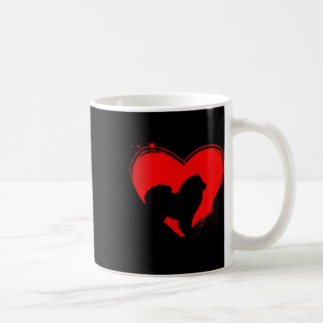 Mug Chien Chow Chow en forme de coeur pour la Saint-Va (Droite)