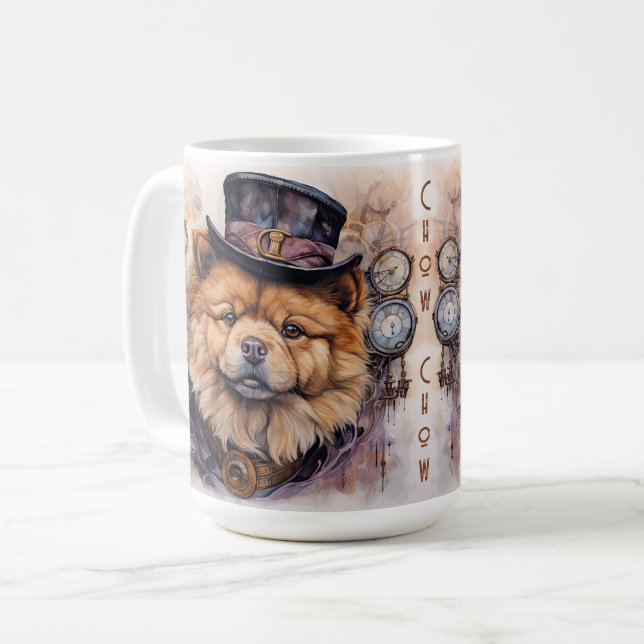 Mug Chien Chow Chow Steampunk (Devant gauche)