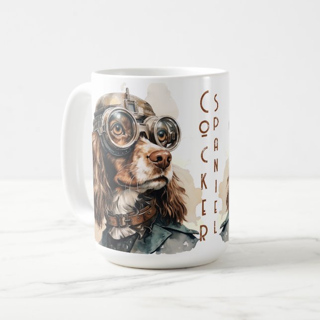 Mug Chien Cocker Steampunk (Devant gauche)