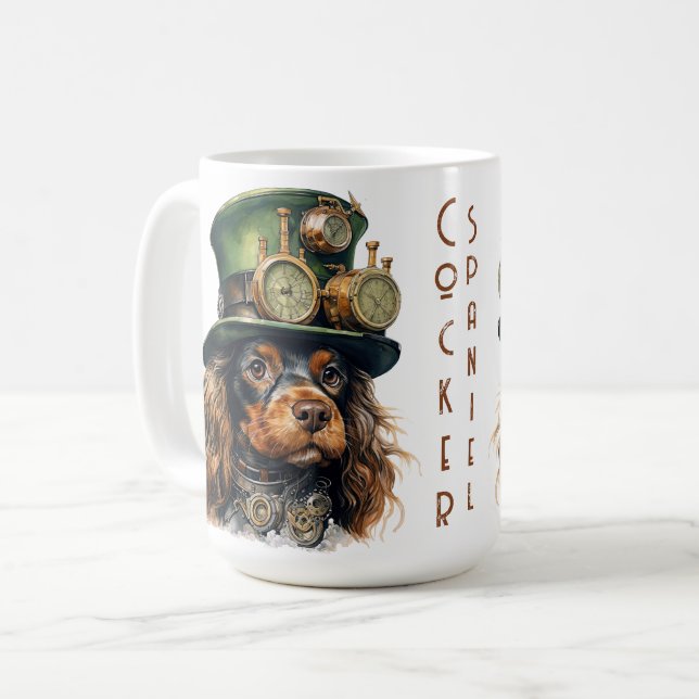 Mug Chien Cocker Steampunk (Devant gauche)