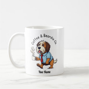 Mug Chien Colley Barbu Drôle Costume D'Affaires Café