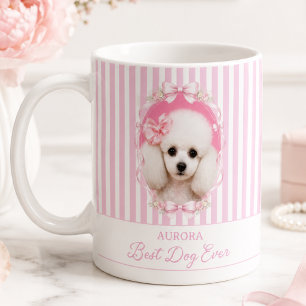 Mug Chien Coquette Rose Photo Personnalisée