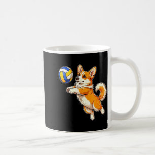 Mug Chien corgi mignon drôle jouant au volley-ball spo