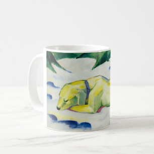 Mug Chien couché dans la neige peinture par Franz Marc