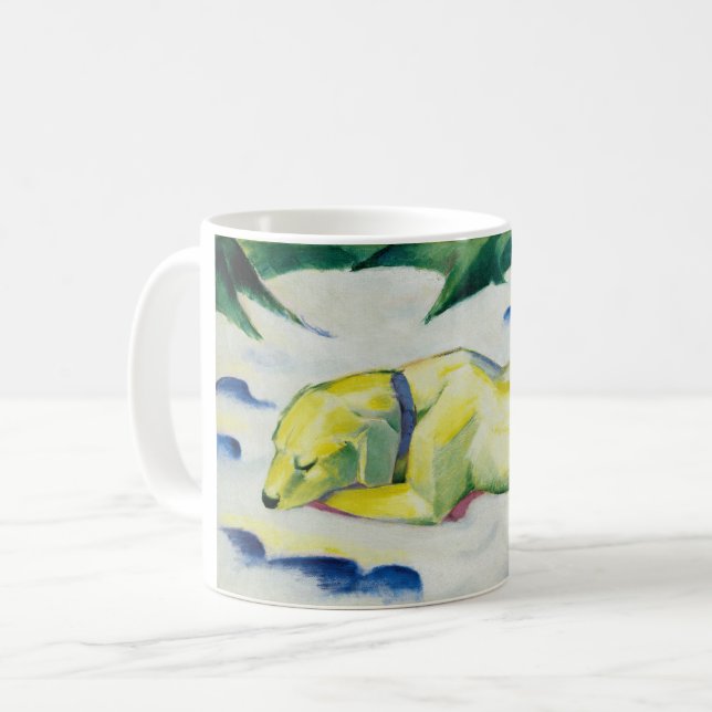 Mug Chien couché dans la neige peinture par Franz Marc (Devant gauche)