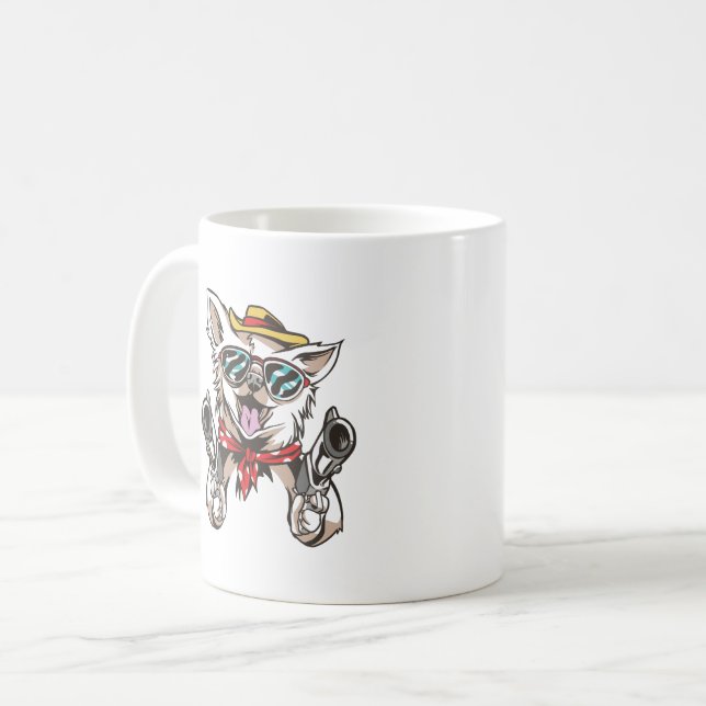 Mug Chien Cowboy Drôle (Devant gauche)