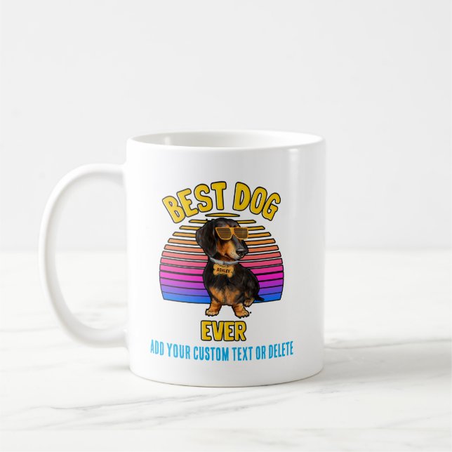 Mug Chien Dachshund coloré rétro (Gauche)
