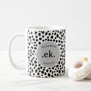 Mug Chien dalmate Abstrait Motif gris Monogramme
