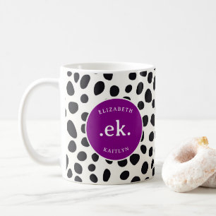 Mug Chien dalmate Abstrait Motif violet Monogramme