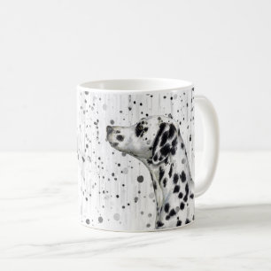 Mug Chien dalmatien tacheté noir et blanc