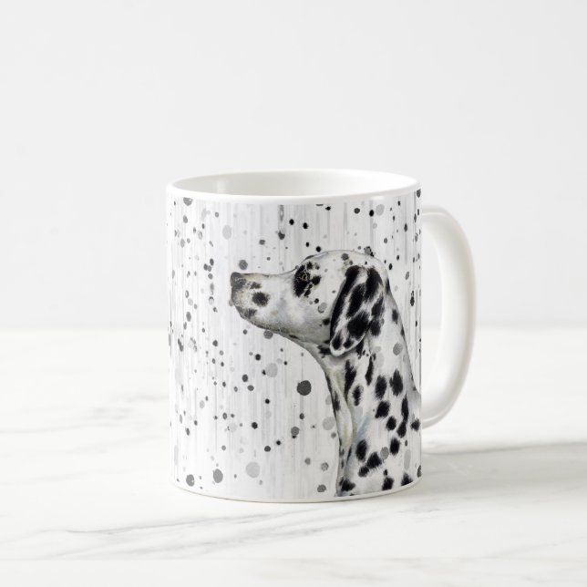 Mug Chien dalmatien tacheté noir et blanc (Devant droit)