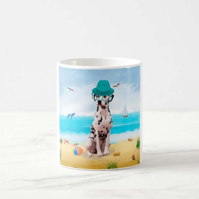 Mug Chien Dalmation sur la plage (Centre)