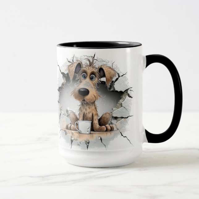 Mug chien dans un mur fissuré (Droite)