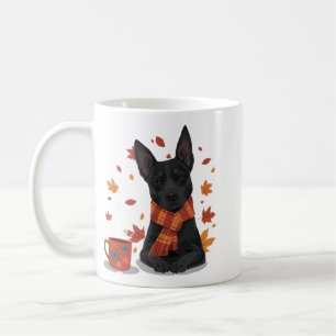 Mug Chien d'automne avec écharpe