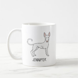 Mug Chien de bande dessinée à poil lisse Ibizan blanc