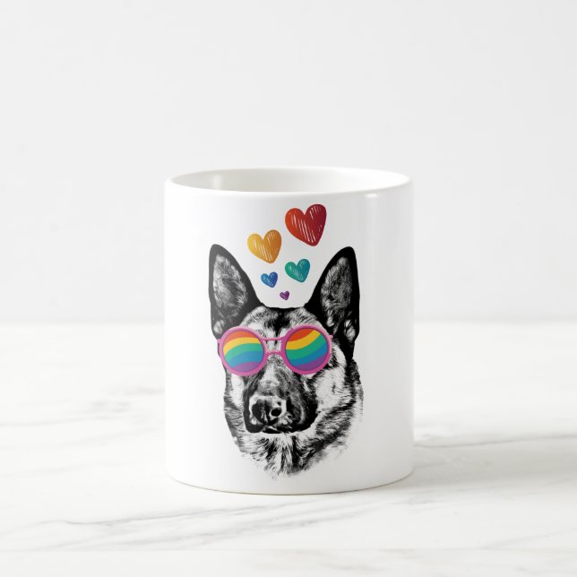 Mug Chien de berger allemand avec la Saint-Valentin co (Centre)