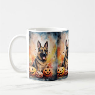 Mug Chien de berger allemand Halloween avec citrouille