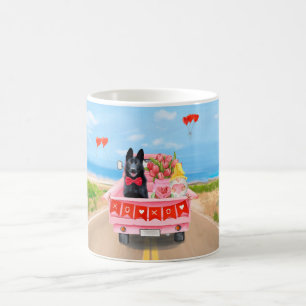 Mug Chien de berger allemand Saint-Valentin Camion Cœu
