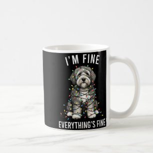 Mug Chien de berger anglais ancien Noël Je vais bien T