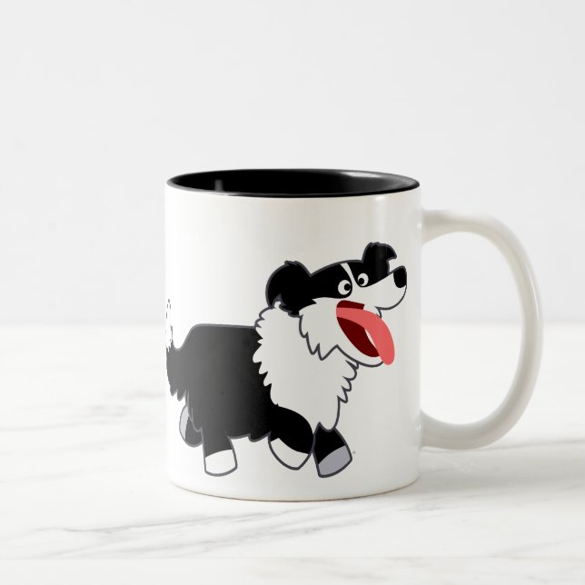 Mug Chien de berger border collie mignon heureux d (Droit)