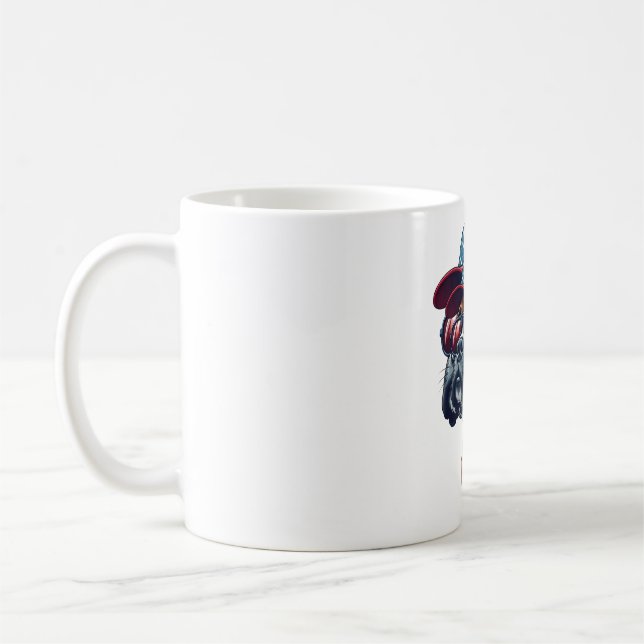 Mug Chien de boîte portant blanc rouge bleu (Gauche)
